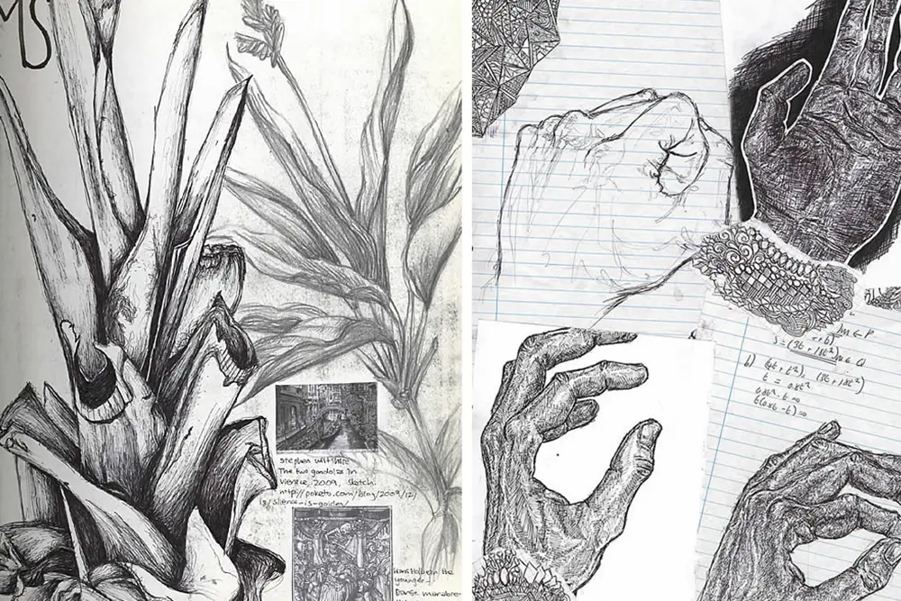 Art Sketchbook Ideas #1: creative examples to inspire art & design students