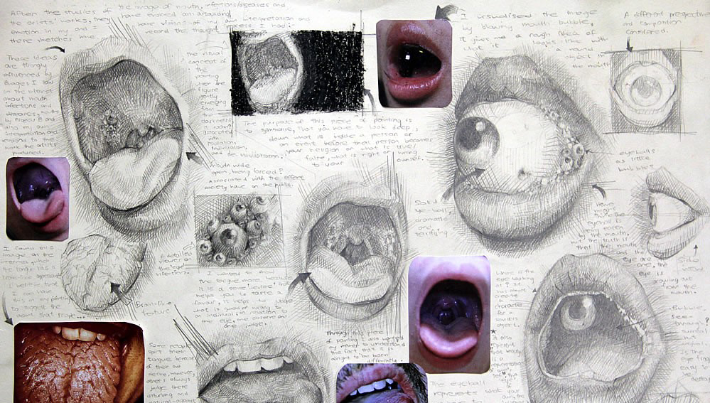 A Level sketchbook mouths