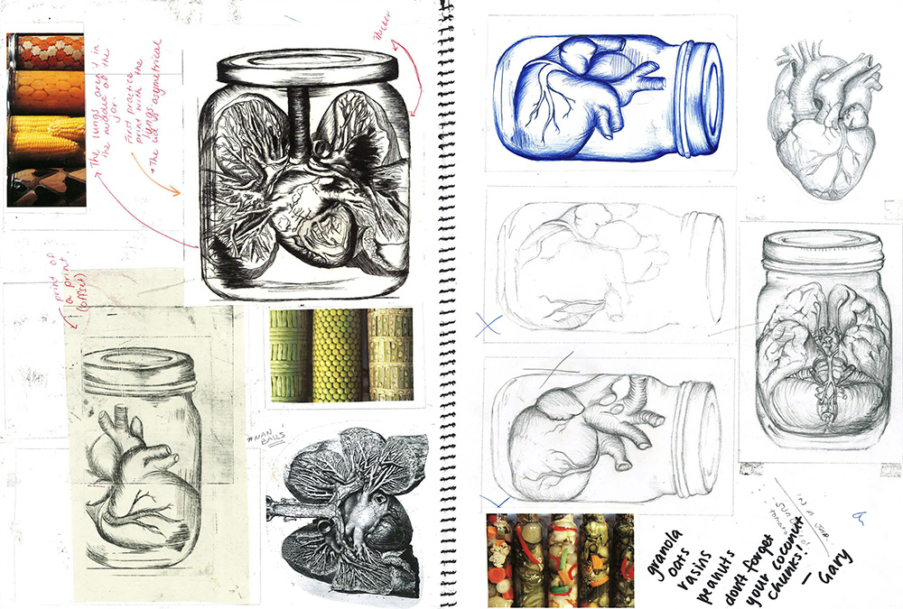 drawing sketchbook jars