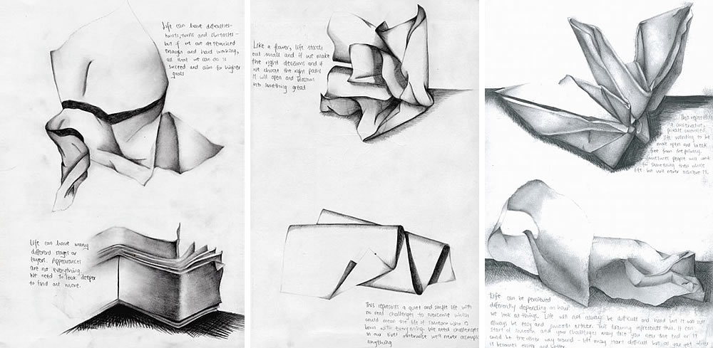 Paper drawings - AS Level sketchbook