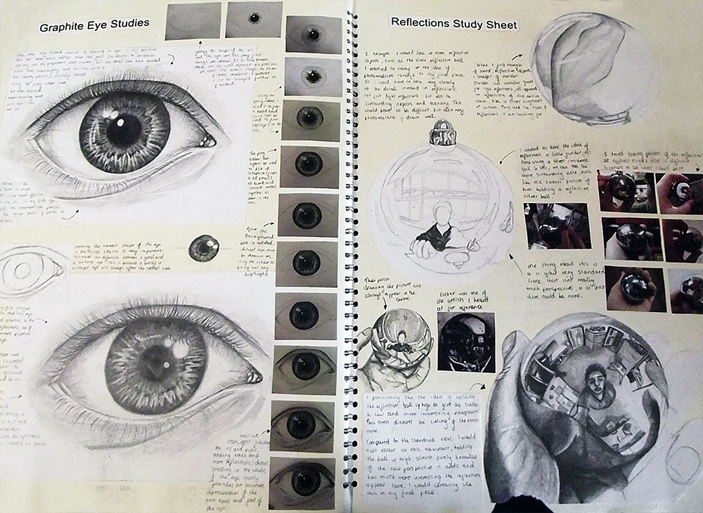 sketchbook eye drawings